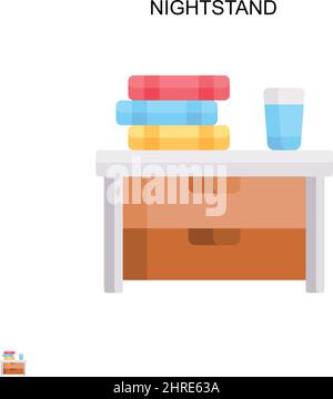 Nightstand Simple vector icon. Illustration symbol design template for web mobile UI element. Stock Vector
