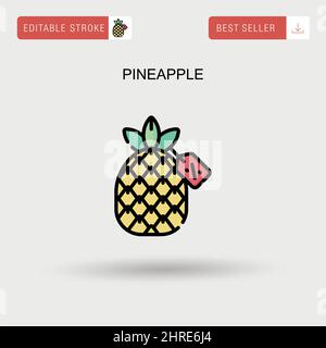 Pineapple Simple vector icon. Stock Vector