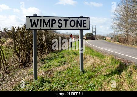 Wimpstone village sign, Warwickshire, England, UK Stock Photo - Alamy