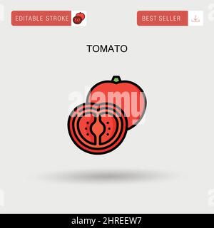 Tomato Simple vector icon. Stock Vector