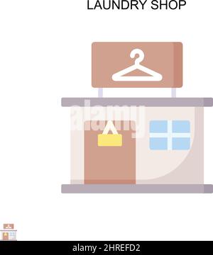 Laundry shop Simple vector icon. Illustration symbol design template for web mobile UI element. Stock Vector