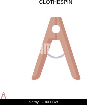 Clothespin Simple vector icon. Illustration symbol design template for web mobile UI element. Stock Vector