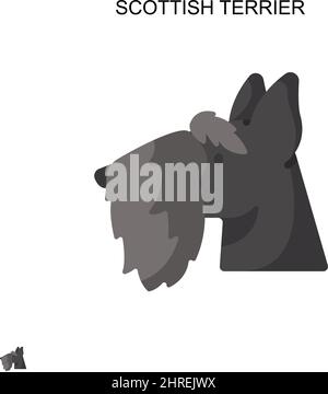 Scottish terrier Simple vector icon. Illustration symbol design template for web mobile UI element. Stock Vector