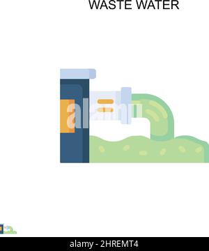 Waste water Simple vector icon. Illustration symbol design template for web mobile UI element. Stock Vector