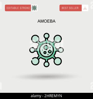 Amoeba Simple vector icon. Stock Vector