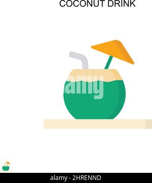 Coconut drink Simple vector icon. Illustration symbol design template for web mobile UI element. Stock Vector