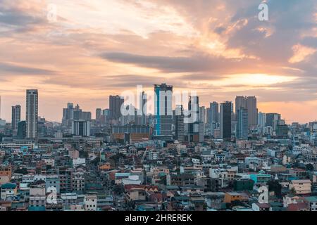 Photo of a cityscape in the Philippines, showing social class division Stock Photo