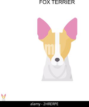 Fox terrier Simple vector icon. Illustration symbol design template for web mobile UI element. Stock Vector
