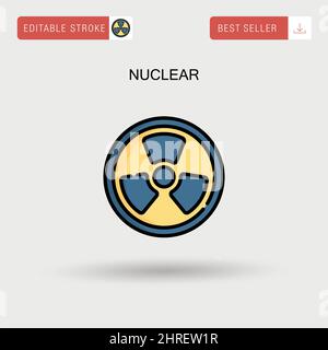 Nuclear Simple vector icon. Stock Vector