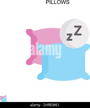 Pillows Simple vector icon. Illustration symbol design template for web mobile UI element. Stock Vector