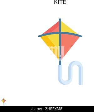 Kite Simple vector icon. Illustration symbol design template for web mobile UI element. Stock Vector