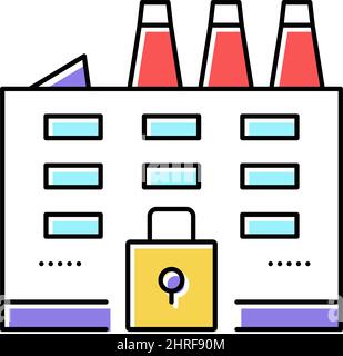 closed factory color icon vector illustration Stock Vector Image & Art ...