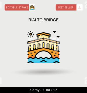 Rialto bridge Simple vector icon. Stock Vector