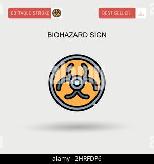 Biohazard sign Simple vector icon. Stock Vector