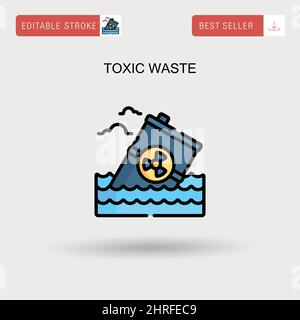 Toxic waste Simple vector icon. Stock Vector