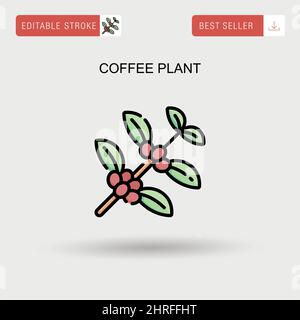 Coffee plant Simple vector icon. Stock Vector