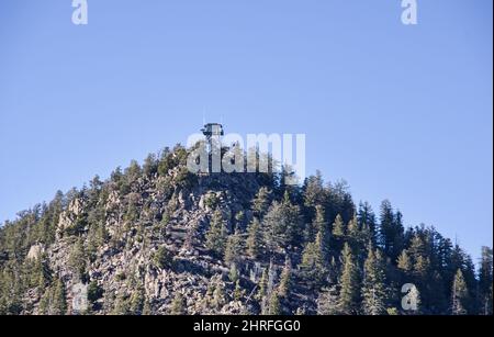 fire lookout tower on Oleary Peak in northern Arizona Stock Photo