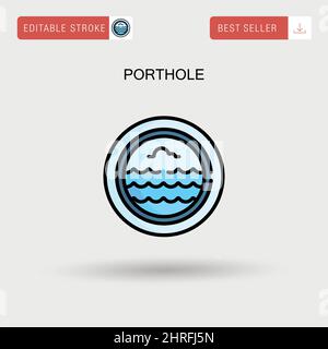 Porthole Simple vector icon. Stock Vector