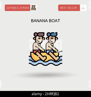 Banana boat Simple vector icon. Stock Vector