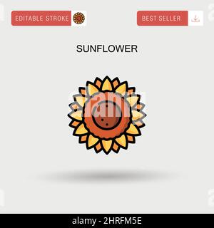 Sunflower Simple Vector Icon. Illustration Symbol Design Template For 