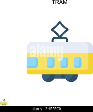 Tram Simple vector icon. Illustration symbol design template for web mobile UI element. Stock Vector