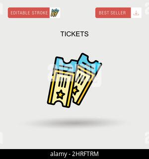 Tickets Simple vector icon. Stock Vector