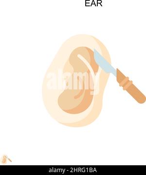 Ear Simple vector icon. Illustration symbol design template for web mobile UI element. Stock Vector