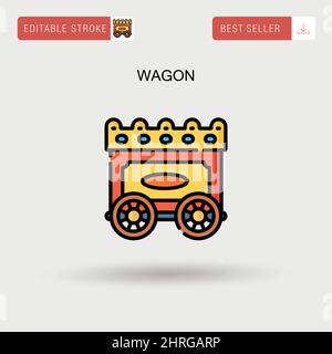 Wagon Simple vector icon. Stock Vector