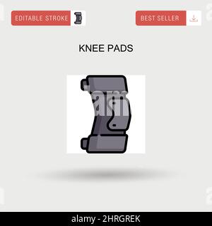 Knee pads Simple vector icon. Stock Vector