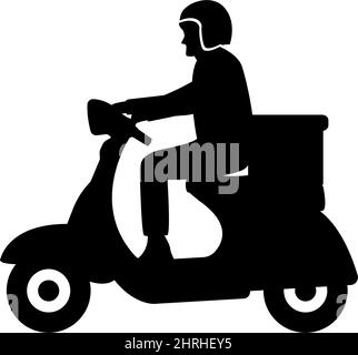 Vector Illustration of a Courier Delivery Riding a Scooter,delivery Logo, shipping, Silhouette Riding,symbol Template Stock Vector - Illustration of  export, goods: 213010437