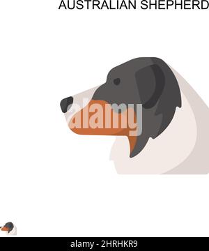 Australian shepherd Simple vector icon. Illustration symbol design template for web mobile UI element.