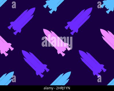 Space rockets seamless pattern. Spaceships. Design for banners, posters and promotional items. Space tourism, modern trend. Vector illustration Stock Vector