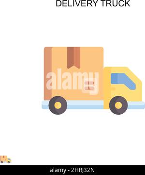 Delivery truck Simple vector icon. Illustration symbol design template for web mobile UI element. Stock Vector