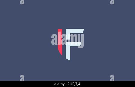 Alphabet letters Initials Monogram logo IF, FI, I and F Stock Vector