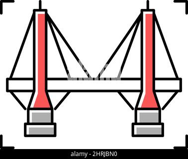 bridge modeling color icon vector illustration sign Stock Vector Image ...