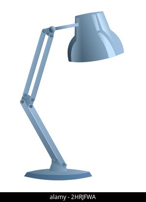 Desktop office floor lamp. Modern minimalist torchere design. For work table. Cartoon style. Object isolated on white background. Vector. Stock Vector