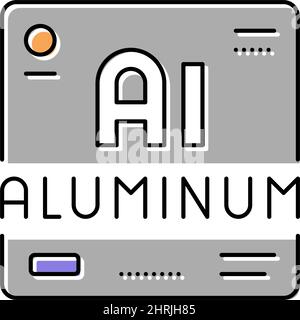 aluminium chemical material color icon vector illustration Stock Vector