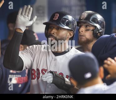 Toronto Blue Jays' Jackie Bradley Jr. runs on the field during a baseball  game against the Texas Rangers in Arlington, Texas, Sunday, Sept. 11, 2022.  (AP Photo/LM Otero Stock Photo - Alamy