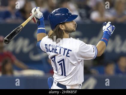 American League's Bo Bichette, of the Toronto Blue Jays, walks back to the  dugout during the MLB All-Star baseball game against the National League in  Seattle, Tuesday, July 11, 2023. (AP Photo/Lindsey Wasson Stock Photo -  Alamy