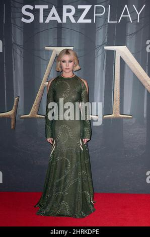 LONDON, ENGLAND - FEBRUARY 24:   Lauren Lyle attends the UK Premiere of 'Outlander' Season Six at The Royal Festival Hall on February 24, 2022 in Lond Stock Photo