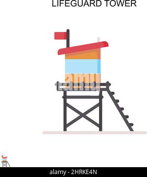 Lifeguard tower Simple vector icon. Illustration symbol design template for web mobile UI element. Stock Vector