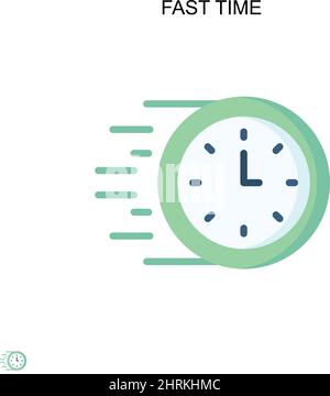 Clock or stopwatch timer with speed marks, Fast running time symbol thin  line vector icon. Editable stroke Stock Vector Image & Art - Alamy