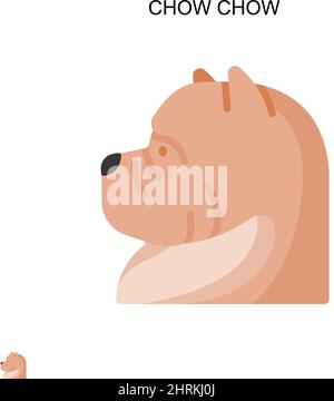 Chow chow Simple vector icon. Illustration symbol design template for web mobile UI element. Stock Vector