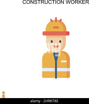 Construction worker Simple vector icon. Illustration symbol design template for web mobile UI element. Stock Vector