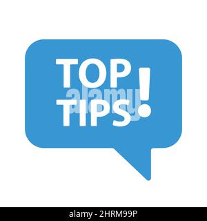 Top tips speech banner bubble icon vector for graphic design, logo, website, social media, mobile app, sticker, banner, label UI Stock Vector