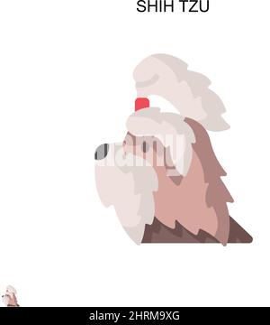 Shih tzu Simple vector icon. Illustration symbol design template for web mobile UI element. Stock Vector