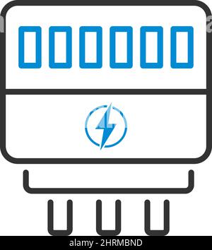 Electric Meter Icon. Editable Bold Outline With Color Fill Design. Vector Illustration. Stock Vector