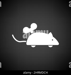 April Fool's Day Icon. White on Black Background. Vector Illustration. Stock Vector