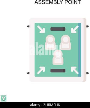 Assembly point Simple vector icon. Illustration symbol design template for web mobile UI element. Stock Vector