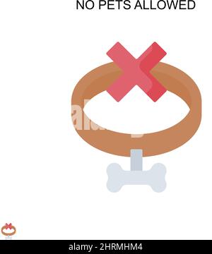 No pets allowed Simple vector icon. Illustration symbol design template for web mobile UI element. Stock Vector